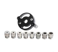 Guide de perçage du bois, bagues de perçage à 8 trous de 3 à 10 mm, gabarit de poche en alliage d'aluminium auto-centrant pour perçage du bois, outil de localisation de trou (noir)