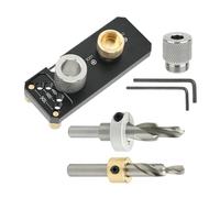 Guide de perçage en aluminium - 1,53 x 3,93 x 1,49 pouces, anodisé | positionneur de perçage pour trous droits | Guide de poinçonnage coulissant pour le travail du bois et l'équipement