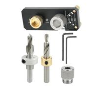Guide de perçage en métal - Gabarit de trou d'extrusion en aluminium - Modèle de trou droit - coulissant réglable - Gabarit de précision pour une fabrication précise des trous - Outil pour acier