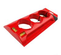 Guide de perçage localisateur de trou pour cloison sèche - Outil de construction de précision avec marquage latéral - Fioles de niveau et plastique technique haute résistance - Rouge (23 x 13 x 4 cm)