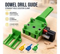 Guide de perçage manuel pour chevilles de menuiserie, pince de localisation de trous droits, foret de 6/8/10 mm, outil de perçage du bois pour la menuiserie Blue-1Pcs
