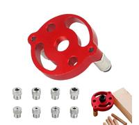 Guide de Perçage, Outil de Menuiserie Portable en Métal à Main, 8 Pouces Gabarit de Perçage avec Serrage Précis, Acier Renforcé Durable avec Poignée Antidérapante, Accessoire de Menuiserie pour Rainur