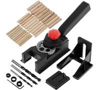 Guide de perçage pour chevilles, gabarit de centrage précis et autocentrant, guide de perçage pour trous droits pour le travail du bois, gabarit de perçage pour joints en bois avec foret de 6/8/10 m