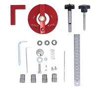 Guide de perçage pour gabarit de charnière 35 mm |Outil de cheville précis pour l'assemblage d'armoires de cuisine |Kit de menuiserie 18 pièces avec corps en alliage d'aluminium