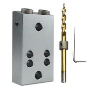 Guide de perçage pour trous droits | Accessoires professionnels stables en métal | Gabarit de cheville à centrage automatique | Pour couper des rainures, tailler des rainures, des menuiseries, des