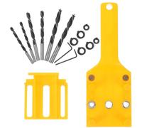 Guide de Perçage pour Trous Droits, Kit de Chevilles, Outil Bois Jaune | Acier Inoxydable et Plastique, Alignement Précis des Trous, Montage Rapide de Meubles, pour Débutants et Menuisiers