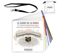 Guide de poche Omra en Français/ Phonétique/ Arabe - en Couleur avec Lanière Tour de Cou - Sac - Étapes Petit Pèlerinage - Ihram - Livret Pratique avec Illustrations et Invocations - Islam