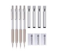 Guide de précision des mesures du crayon automatique en métal 4 | Guide de précision, poignée ergonomique, corps métallique permanent, dessin, croquis détaillé,