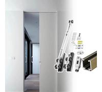 Guide de rail pour porte de placard coulissante, kit de quincaillerie pour porte de grange avec mécanisme de fermeture amortie, rail de style moderne pour portes de poche, 6,5 m