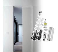 Guide de rail pour porte de placard coulissante, kit de quincaillerie pour porte de grange avec mécanisme de fermeture amortie, rail de style moderne pour portes de poche, 6,5 m