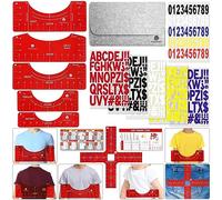 Guide de règle de t-shirt pour l'alignement du vinyle - Guide de règle pour presse à chaud, outil de mesure de chemise pour presse à chaud, guide de centrage de règle de t-shirt avec autocollants