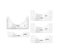 Guide de règle des t-shirts, Guide des t-shirts | Règle de guidage pour la taille des t-shirts transparents de 5 pièces - Guide de mesure des vêtements Outil d'alignement des règles d