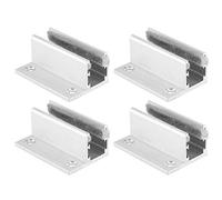 Guide de rouleau de sol de porte en alliage d'aluminium durable, butée pivotante, positionneur, jeu de roues réglables pour portes en verre sans cadre, cloison de douche, 4 pièces
