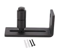 Guide de sol coulissant réglable en acier au carbone pour porte de grange de 3 pouces, rouleau simple ou double, noir (Schwarze gewöhnliche Einzelraderhöhung)