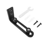 Guide de sol pour porte de grange, guide de bas de porte coulissante réglable noir avec deux roues pour un arrêt de balancement stable, quincaillerie en acier au carbone