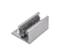 Guide de sol pour porte en verre avec doublure pelucheuse et design rainuré de précision, compatible avec les panneaux en verre de 0 à 14 mm pour parois de douche et séparateurs d'espace