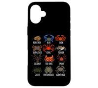 Guide des espèces de crabes pour les biologistes marins océaniques et marins Coque pour iPhone 16 Plus