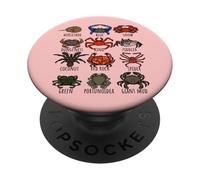 Guide des espèces de crabes pour les biologistes marins océaniques et marins PopSockets PopGrip Adhésif