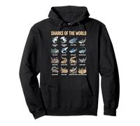 Guide des espèces de Requins Tableau éducatif d'apprentissage de la Vie Aquatique Sweat à Capuche