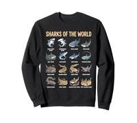 Guide des espèces de Requins Tableau éducatif d'apprentissage de la Vie Aquatique Sweatshirt
