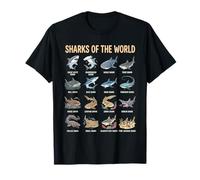 Guide des espèces de Requins Tableau éducatif d'apprentissage de la Vie Aquatique T-Shirt