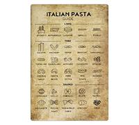 Guide des pâtes italiennes, panneaux en étain en métal, affiche rétro d'alphabétisation des pâtes, Plaque artistique pour les amateurs de pâtes, décoration murale de la cuisine de la maison et du Rest