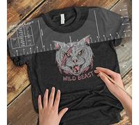 Guide des règles de T-shirt - Outil d'alignement de chemise pour l'application de vinyle et de motifs de sublimation sur les chemises avec tableau des tailles intégré - Outil d'alignement HTV