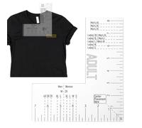 Guide des tailles de t-shirt - Gabarit de placement de logo, outil d'alignement de règle | Outil de mesure de vêtement pour de chaleur, sérigraphie et sublimation parfait pour les tailleurs