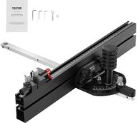 Guide d'onglet VEVOR, fente standard 19 x 9,5 mm, guide de scie circulaire de table en alliage d'aluminium avec trame de 46 cm, 15 butées angulaires, piston et disque amovible, pour le travail du bois