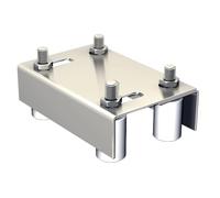 Guide extensible double pour portail de 10 à 60 mm, 4 olives Ø40 mm