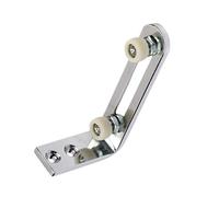 Guide inférieur de porte de grange de conception affleurante Système de rouleau réglable mural Stabilisateur à double rouleau à profil bas pour portes coulissantes sûres et lisses argent