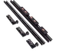 Guide linéaire double intégré noirci SGB20N 47 mm, rail SGR20N, bloc SGB20N, pièce for machines à bois et imprimante 3D(SGB20N-3 wheel,400mm)