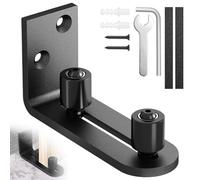 Guide Porte Coulissante Ajustable, Rail de Rouleau Bas Plancher Porte Grange Réglables Lisse, Guidage de Rouleaux Sol Réglable Acier Carbone Noir pour Toutes Les Tailles de Porte, Protection Sol