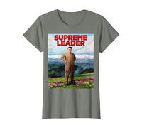 Guide Suprême - Leader glorieux Kim Jong Il - Kim Jong Un T-Shirt, Femme, Vert Kaki chiné, L