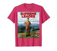 Guide Suprême - Leader glorieux Kim Jong Il - Kim Jong Un T-Shirt, Homme, Rouge Chiné, M