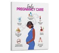 Guide to a Healthy Early Pregnancy Essential Care Tips Canvas Wall Art for Home(Framed,16x24inch(40x60cm))