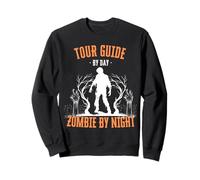 Guide Touristique de Jour Zombie la Nuit drôle Halloween Effrayant Sweatshirt