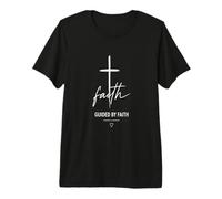 Guided by Faith Minimaliste Christian Inspirational T-Shirt Haut de Gamme