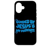 Guided by Jesus and My Parents Christian Kid Christianisme Coque pour iPhone 16