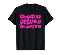 Guided by Jesus and My Parents Christian Kid Christianisme T-Shirt