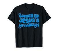 Guided by Jesus and My Parents Christian Kid Christianisme T-Shirt