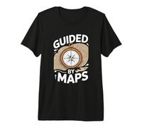 Guided by Maps Carte Topographique Randonneur T-Shirt Haut de Gamme