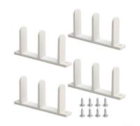 Guides de porte de placard coulissants en ABS conçus pour les portes d'épaisseur standard, gardant les panneaux centrés et coulissants en douceur avec fixation sécurisée (blanc)