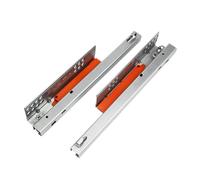 Guides de tiroir avec roulements à billes Exten 1 paire de rails coulissants pour tiroirs cuisine et salle de bain avec presse à rebond ouvert sous le montage (300 mm)