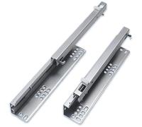 Guides De Tiroir Silencieuses Cachées Montées En Bas, 1 Paire De Rails De Tiroir Amorties À Fermeture En Douceur, Rails De Tiroir En Acier Laminé À Froid De 250, 300, 350, 400, 450, 500 Mm(25cm/9.8in)