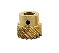 GuidNaurys 1 engrenage hélicoïdal en cuivre, module 0,5, 20 dents, transmission à 45 degrés, arbre décalé, pignon à onglet en spirale en cuivre Angle(Left rotating 6mm bore)