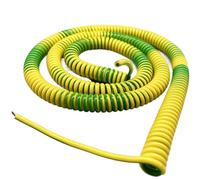 GuidNaurys Câble de terre spiralé jaune vert unipolaire 20 AWG 0,5 mm² for connexions électriques Cordon rétractable(Stretch 2 meters)