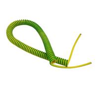 GuidNaurys Câble électrique à ressort extensible de 10 mètres de long, fil de terre jaune-vert en spirale à 1 noyau Cordon rétractable(20AWG)