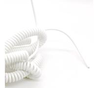 GuidNaurys Câble électrique extensible à ressort blanc à 2 conducteurs for sèche-cheveux, 0,7 mm², calibre 18 AWG, avec 2 broches Cordon rétractable(Stretch 2 meters)