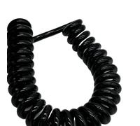 GuidNaurys Câble électrique spiralé noir à 3 conducteurs 20 AWG 0,5 mm², fil à ressort extensible Cordon rétractable(Stretch 1.25 Meters)